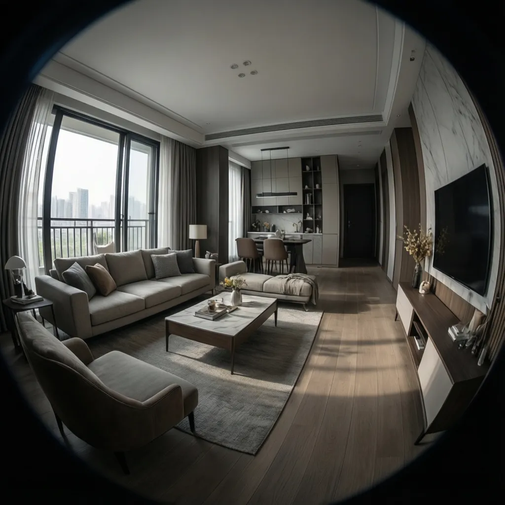 3D interior model showing simplified geometry and optimized assets