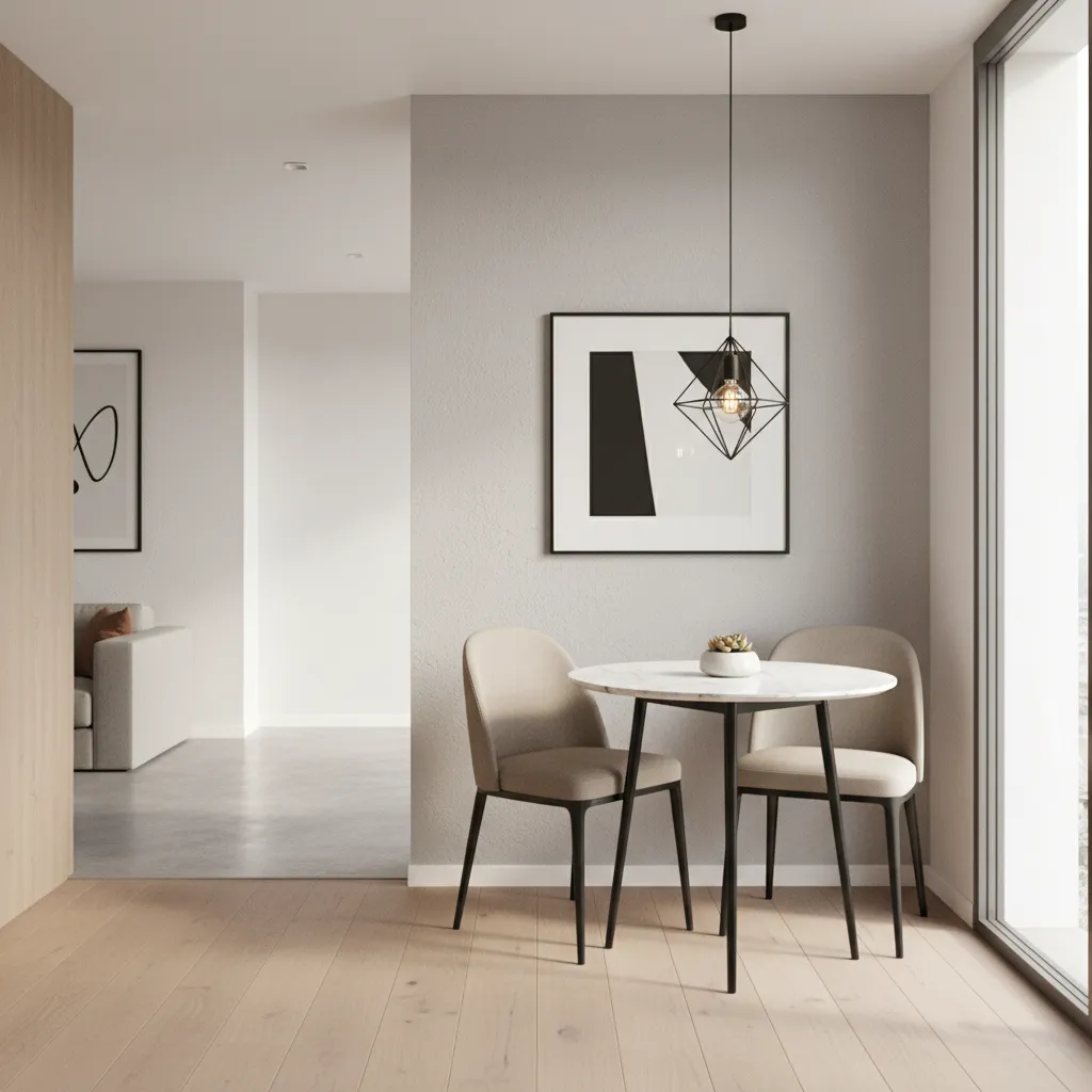 Optimized furniture placement in small dining area