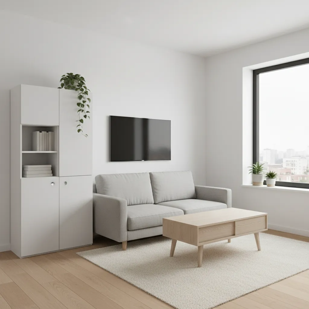 small living room optimized furniture layout created with automatic planner