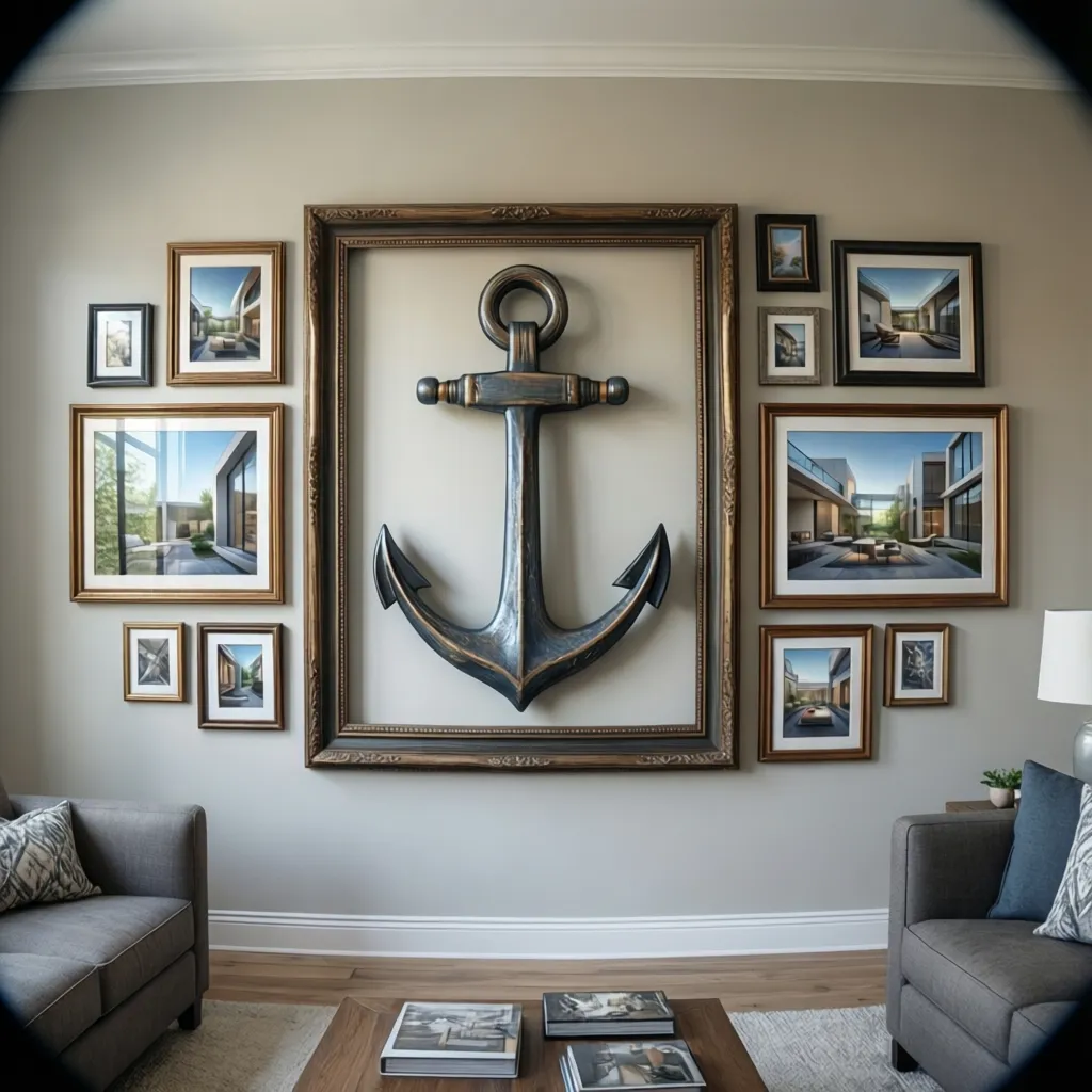 organic asymmetrical gallery wall with mixed frame sizes