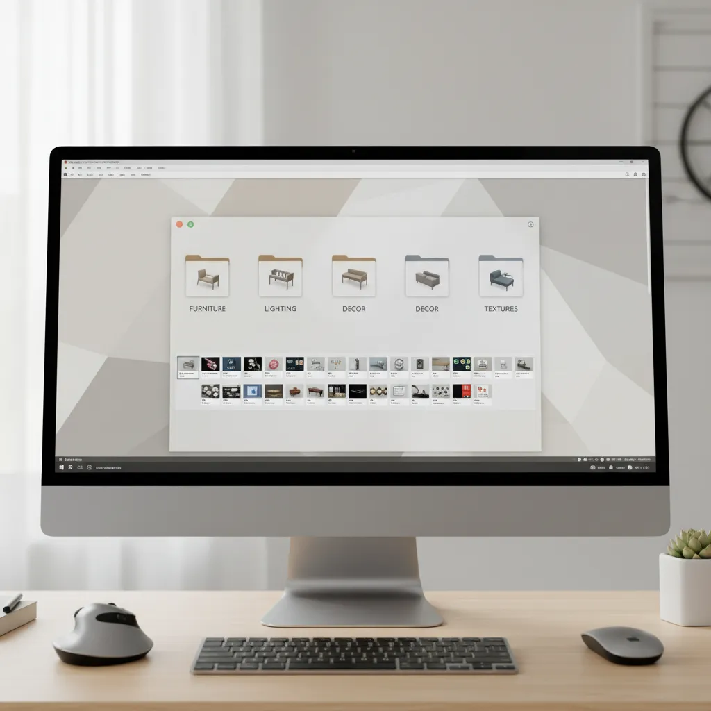 Well organized folder structure for storing 3D practice models and textures