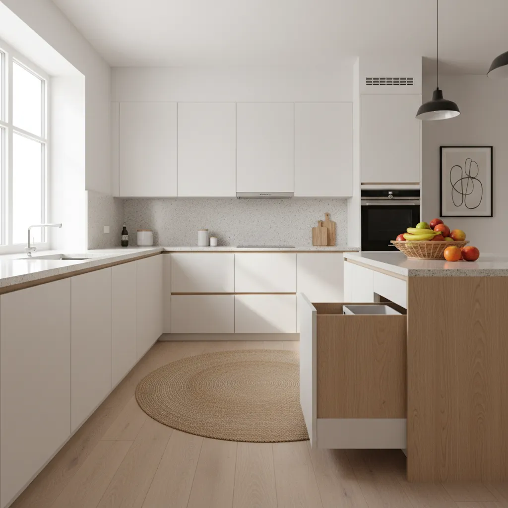 well organized modern kitchen layout reducing food waste and pests