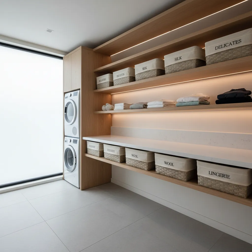 organized laundry basket system for delicate garments