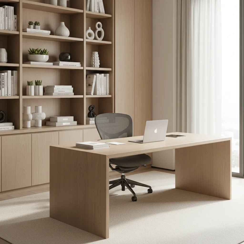organized home office showing professional workspace in residential setting