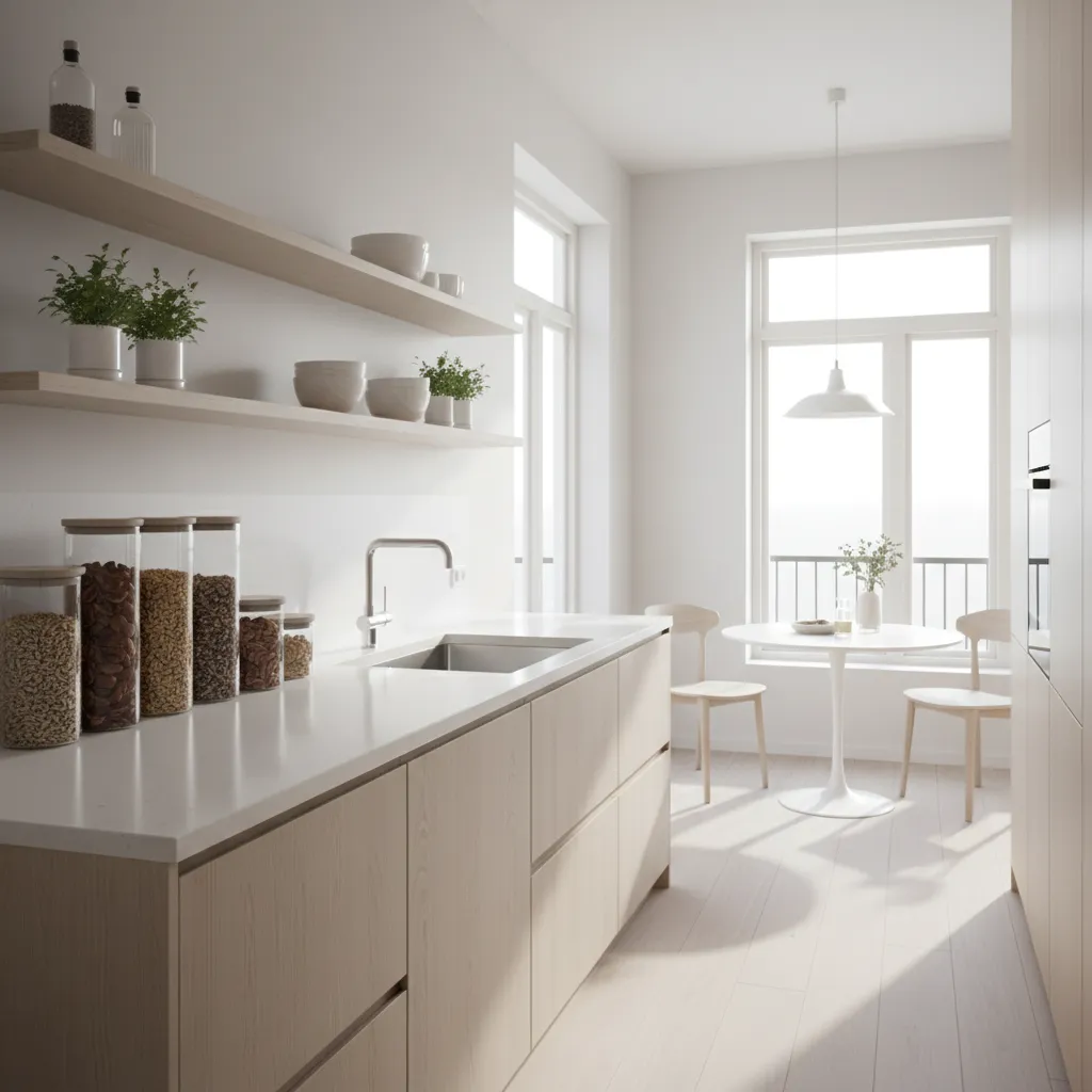 organized modern kitchen with sealed food storage and clean counters