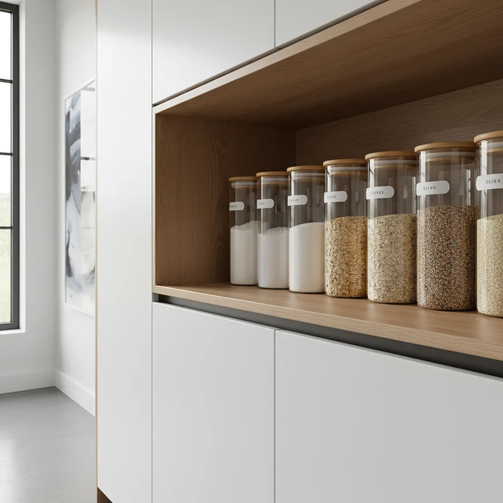 organized pantry containers preventing kitchen insects