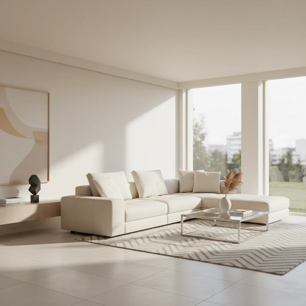 living room clean and organized after short speed cleaning routine