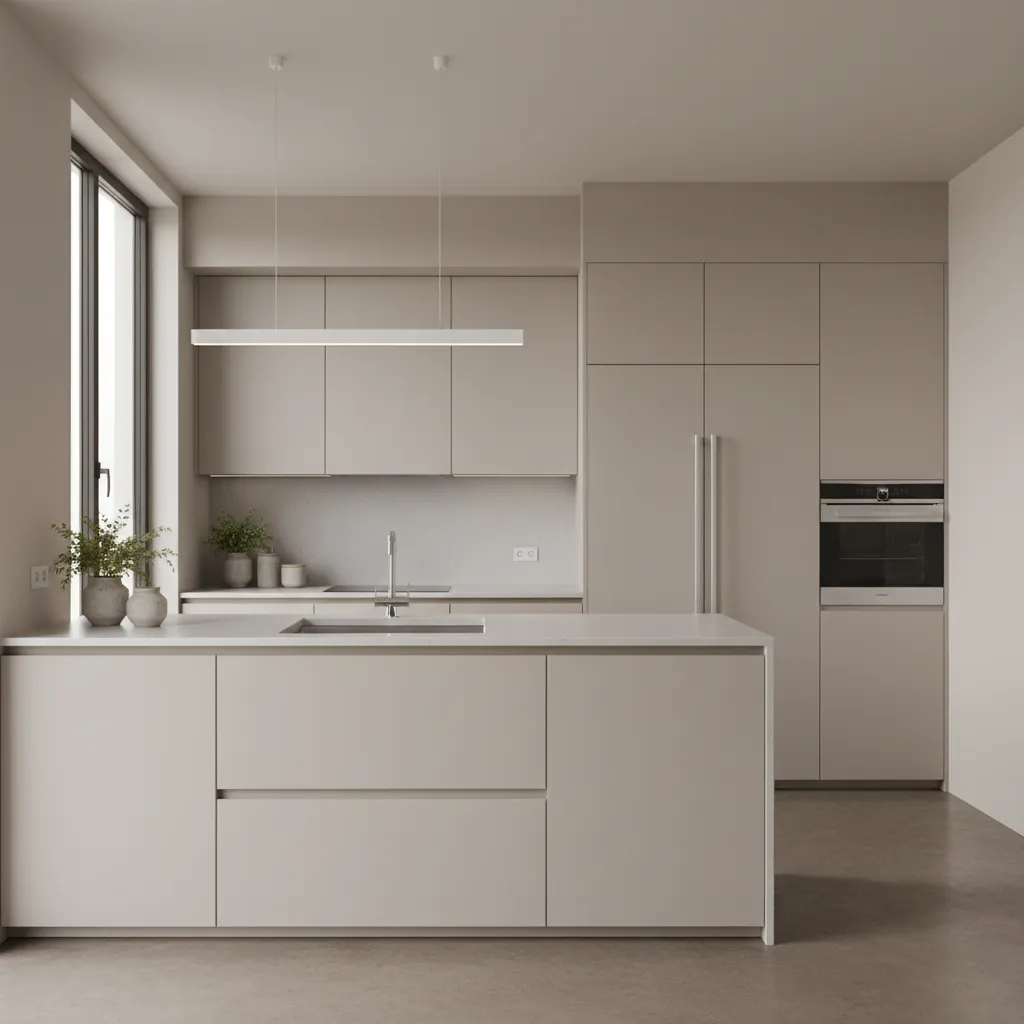 organized modern kitchen layout designed for cleanliness and airflow