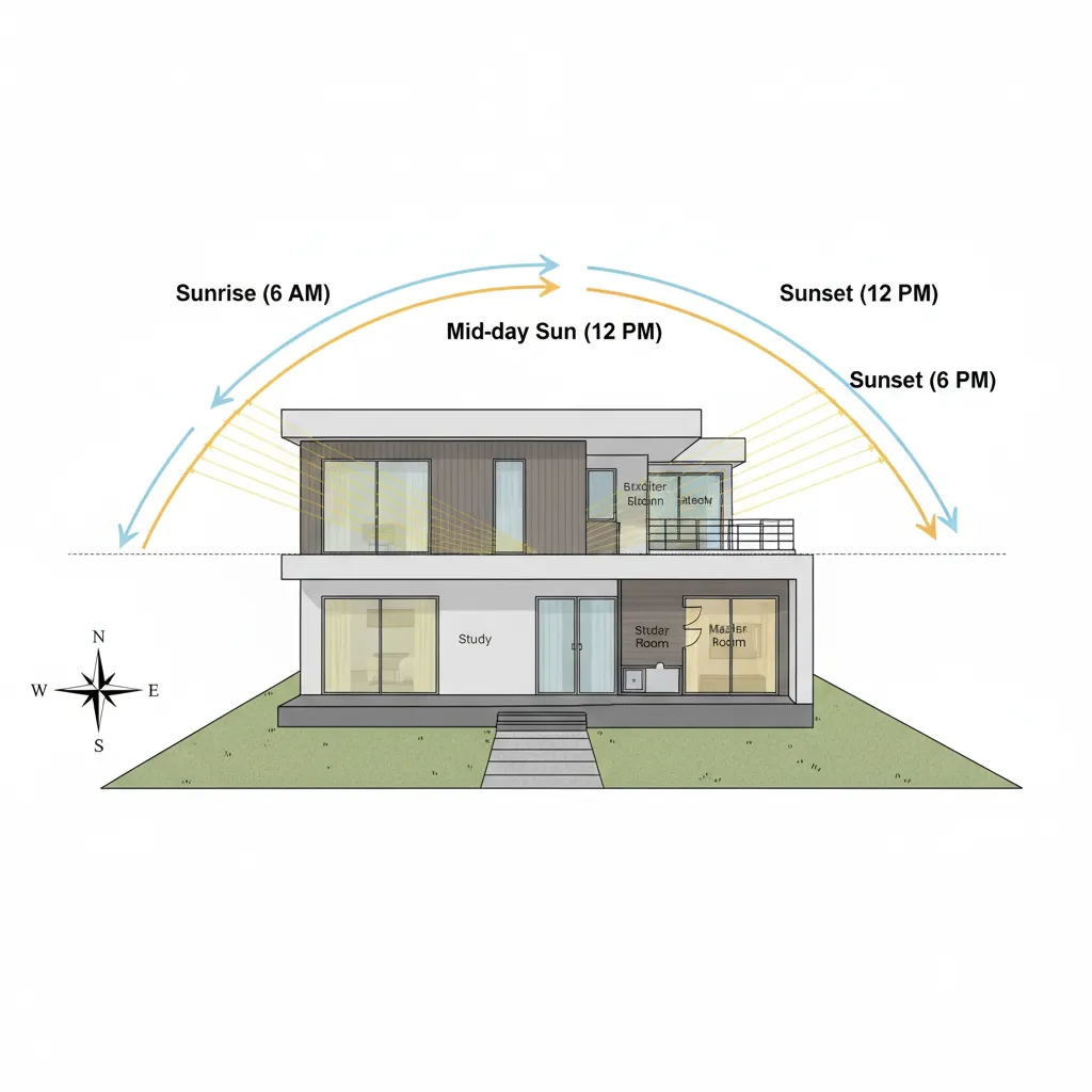 Diagrama de orientación solar aplicado al diseño de una vivienda
