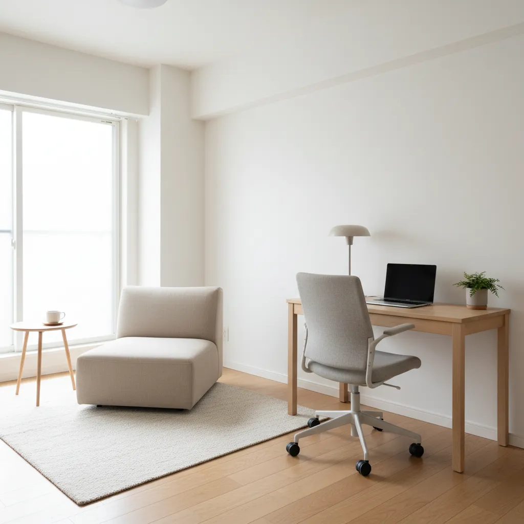 7. 1Kの“ゾーニング”を椅子で仕上げる：ラグと高さ差で空気を切り替える