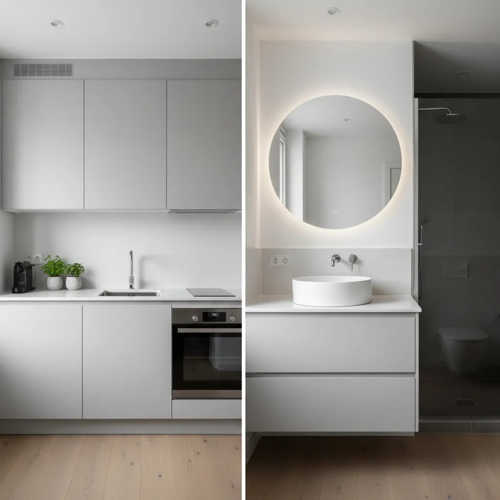 Outlet Safety Risks in Small Bathrooms and Kitchens: Essential safety rules, GFCI requirements, and layout mistakes to avoid when placing outlets near sinks and water sources.