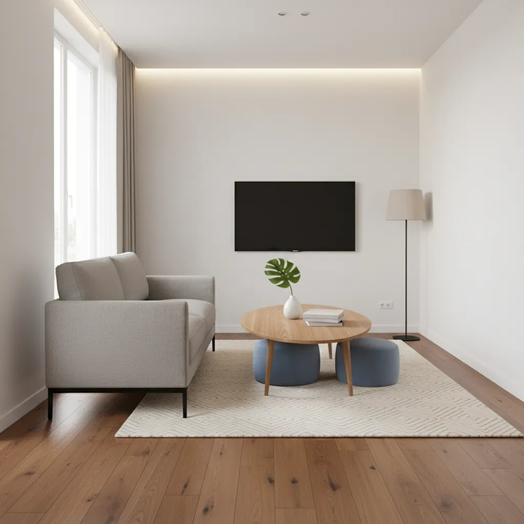 oval coffee table in a narrow living room layout improving circulation