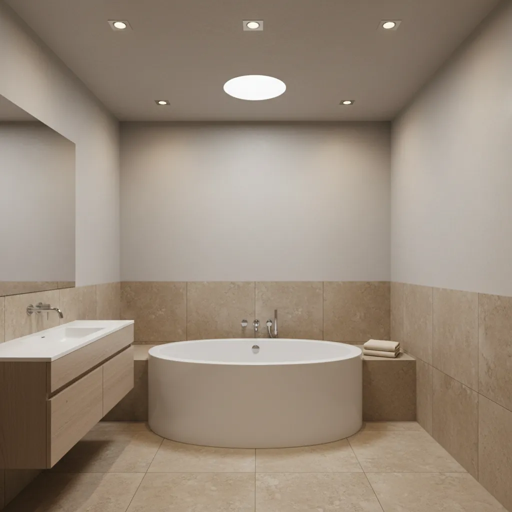 compact oval jacuzzi tub in minimalist bathroom design