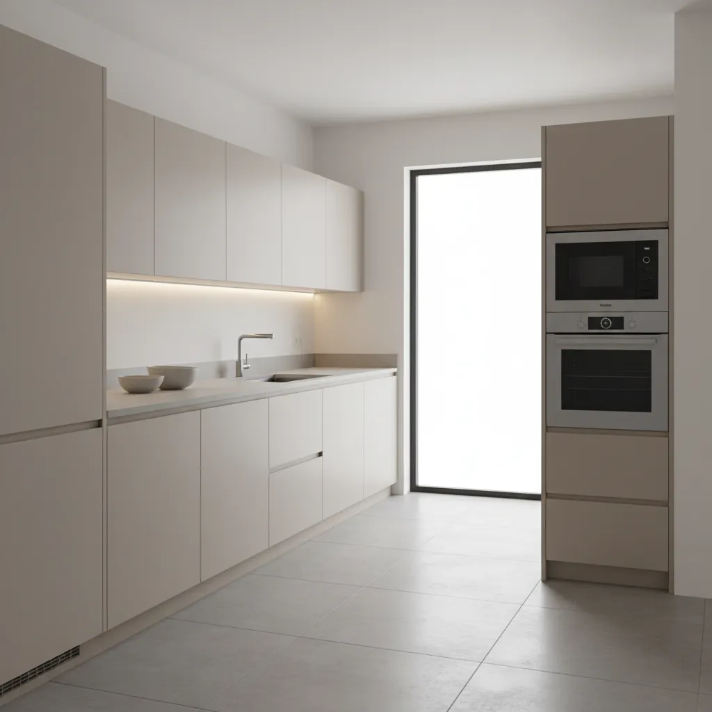 kitchen cabinet layout showing ideal microwave and wall oven heights