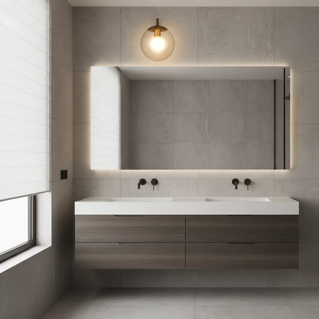 enclosed bathroom globe fixture showing heat buildup example