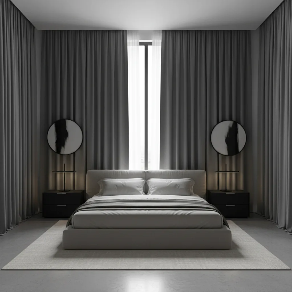 Wide blackout curtains extending beyond window edges to block light