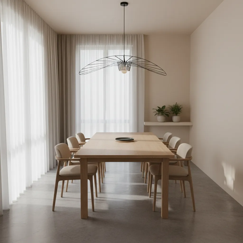 dining room with oversized table leaving little walking space