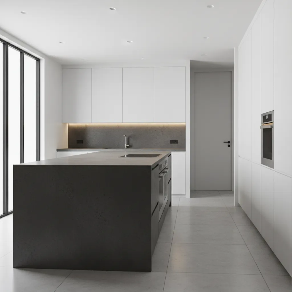 oversized kitchen island causing narrow walkway in medium kitchen