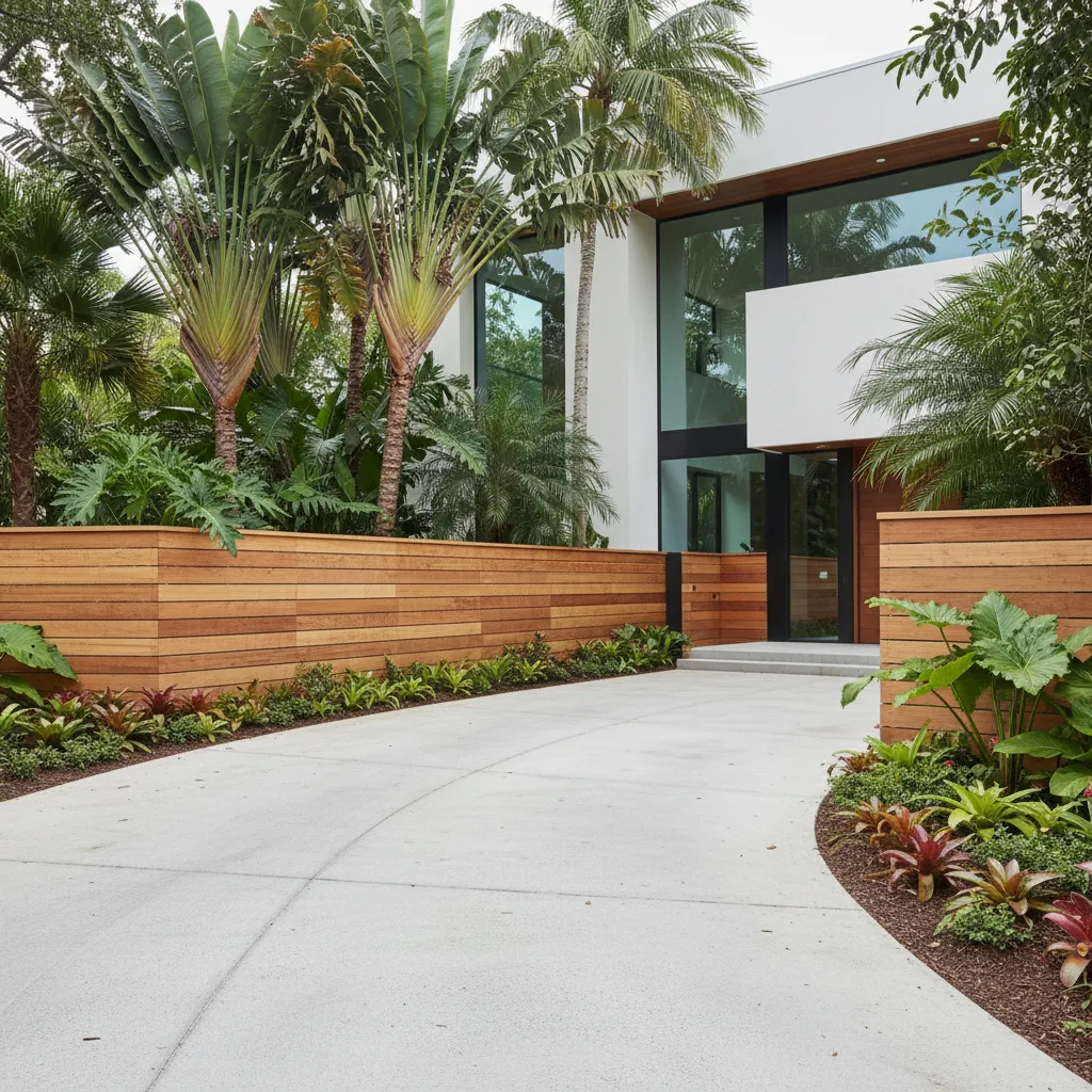 Pagar dan taman depan rumah modern