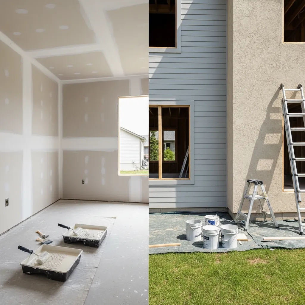 Interior vs Exterior Paint Coverage for a 2100 Sq Ft House: 6 practical differences every homeowner should understand before estimating paint for interior walls and exterior siding on a 2100 square foot house.