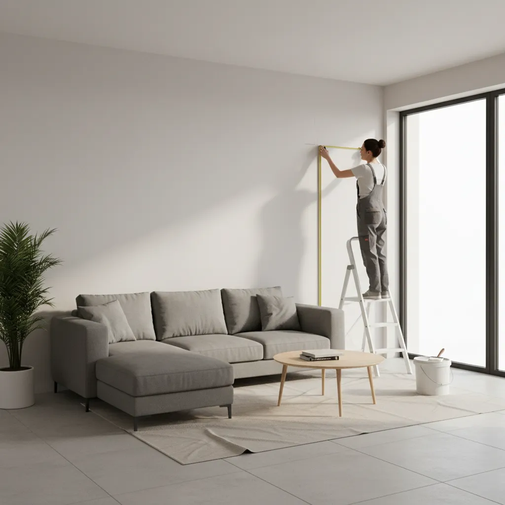 measuring living room wall dimensions for paint quantity calculation