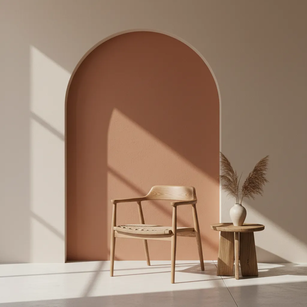 Arco pintado en la pared como elemento decorativo