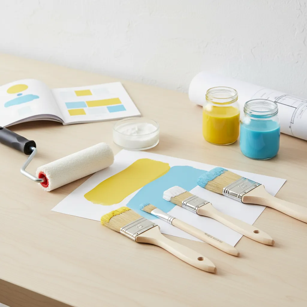 Paleta de colores utilizada en anuncios de pintura de casas