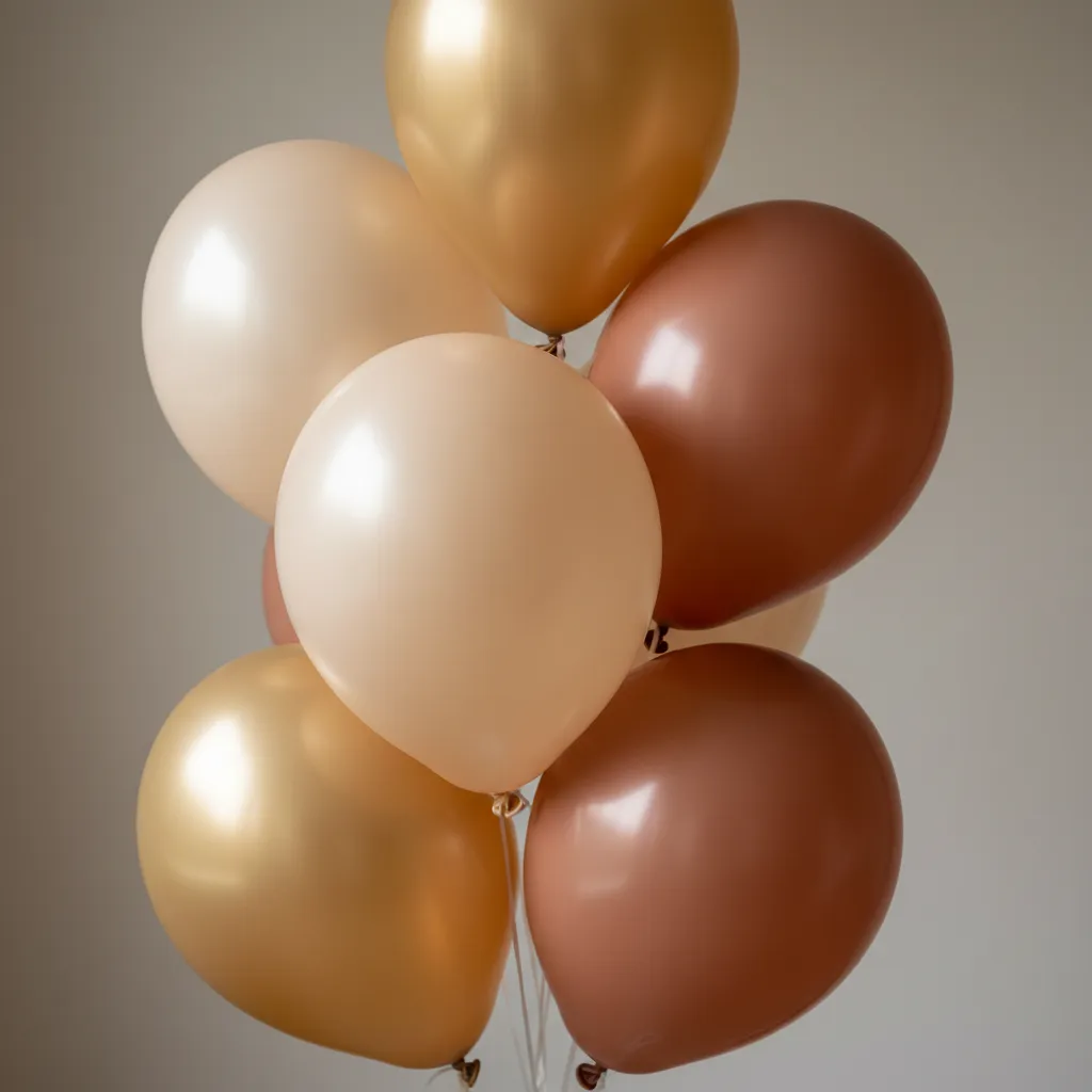 Composición de globos en diferentes colores elegantes