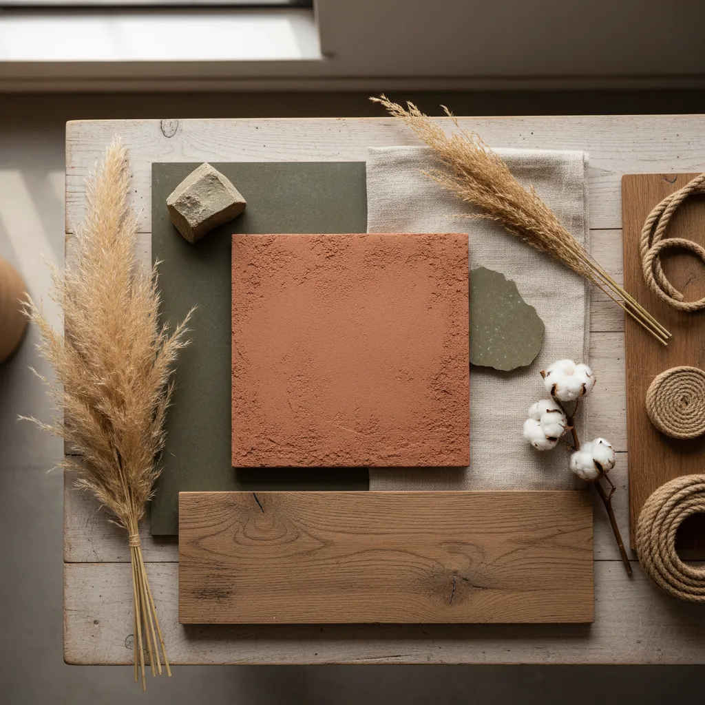 Paleta de colores naturales usada en diseño rústico