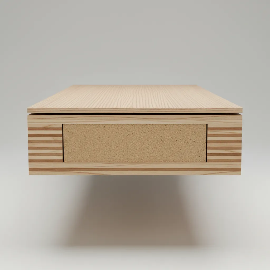 cross section comparison of plywood layers MDF fibers and laminated finish board