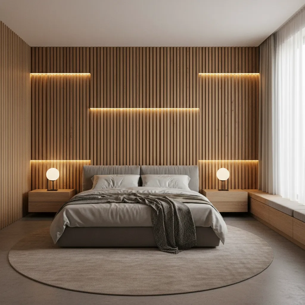 Paneles de madera con iluminación LED integrada