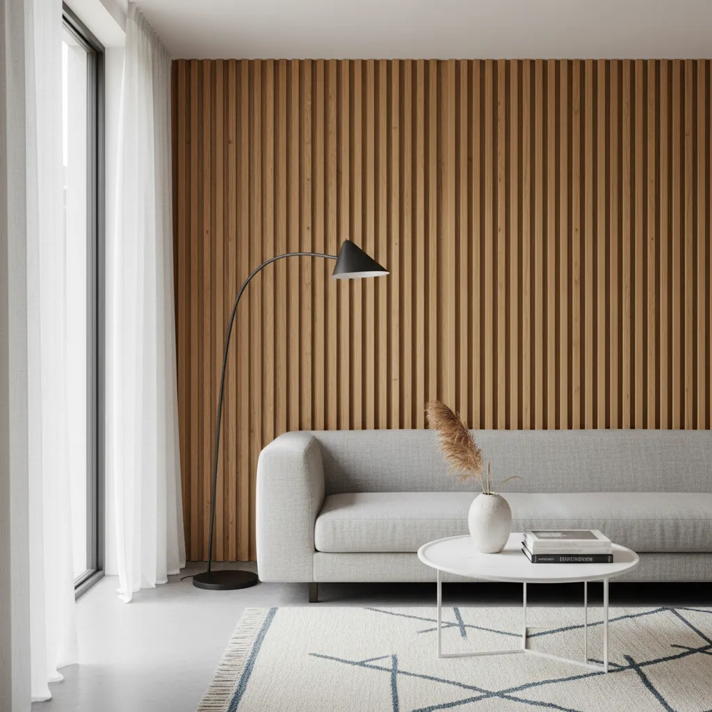 Paneles decorativos de madera para paredes interiores