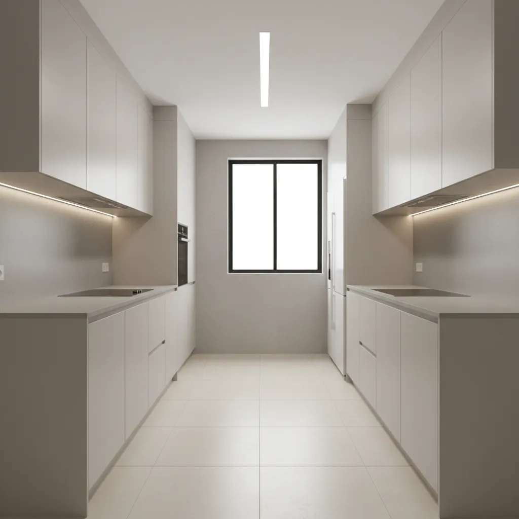 Parallel modular kitchen layout with two counters