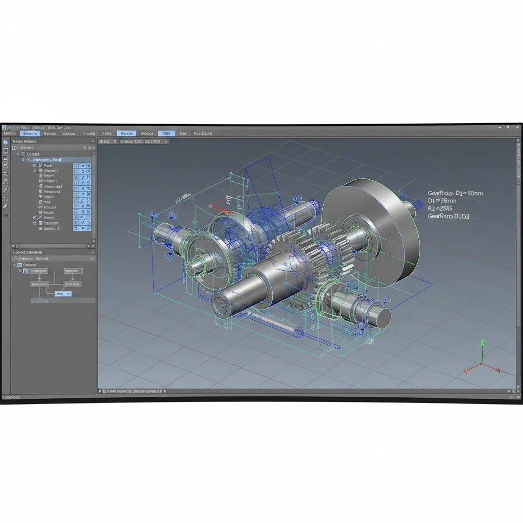 parametric CAD interface showing constrained layout modeling