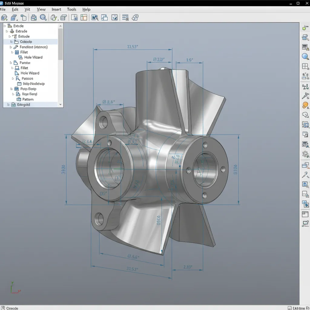 parametric mechanical part modeled in CAD style software