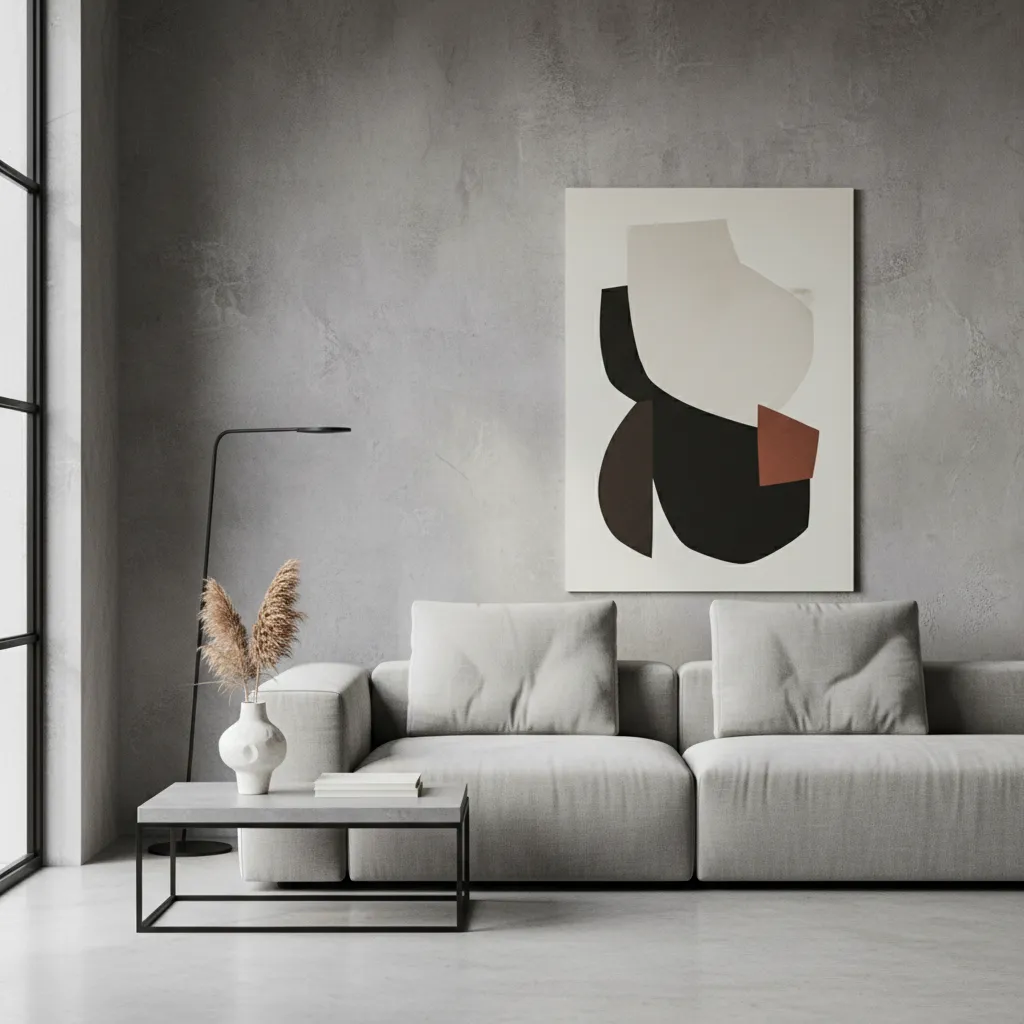 Pared interior con efecto cemento decorativo