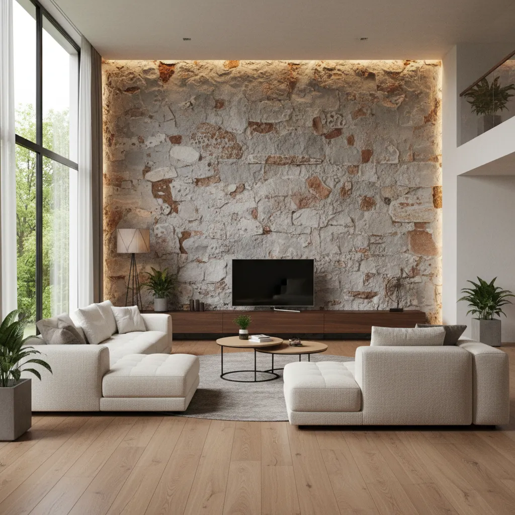 Pared interior decorativa de piedra: ideas y claves
