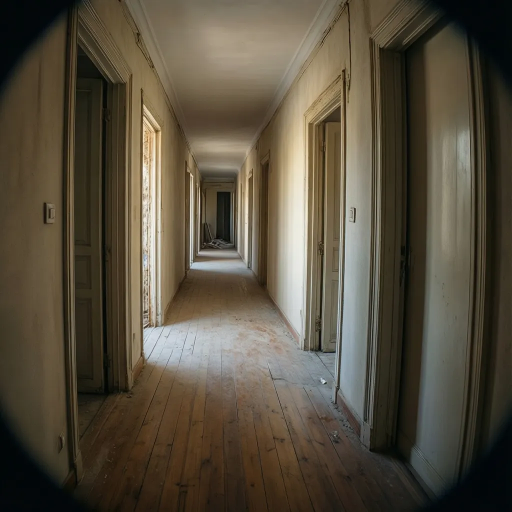 Pasillo largo típico de piso antiguo que necesita optimización de espacio