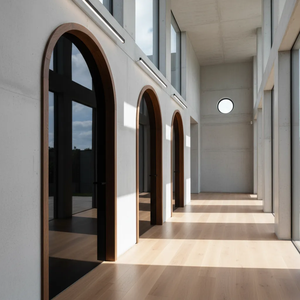 Pasillo largo en una vivienda grande que muestra mala distribución