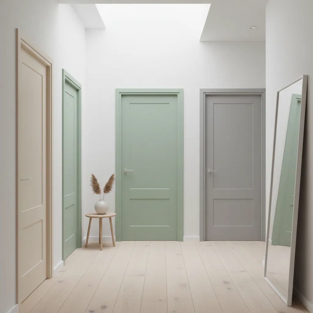 Puertas interiores pintadas en colores pastel con chalk paint