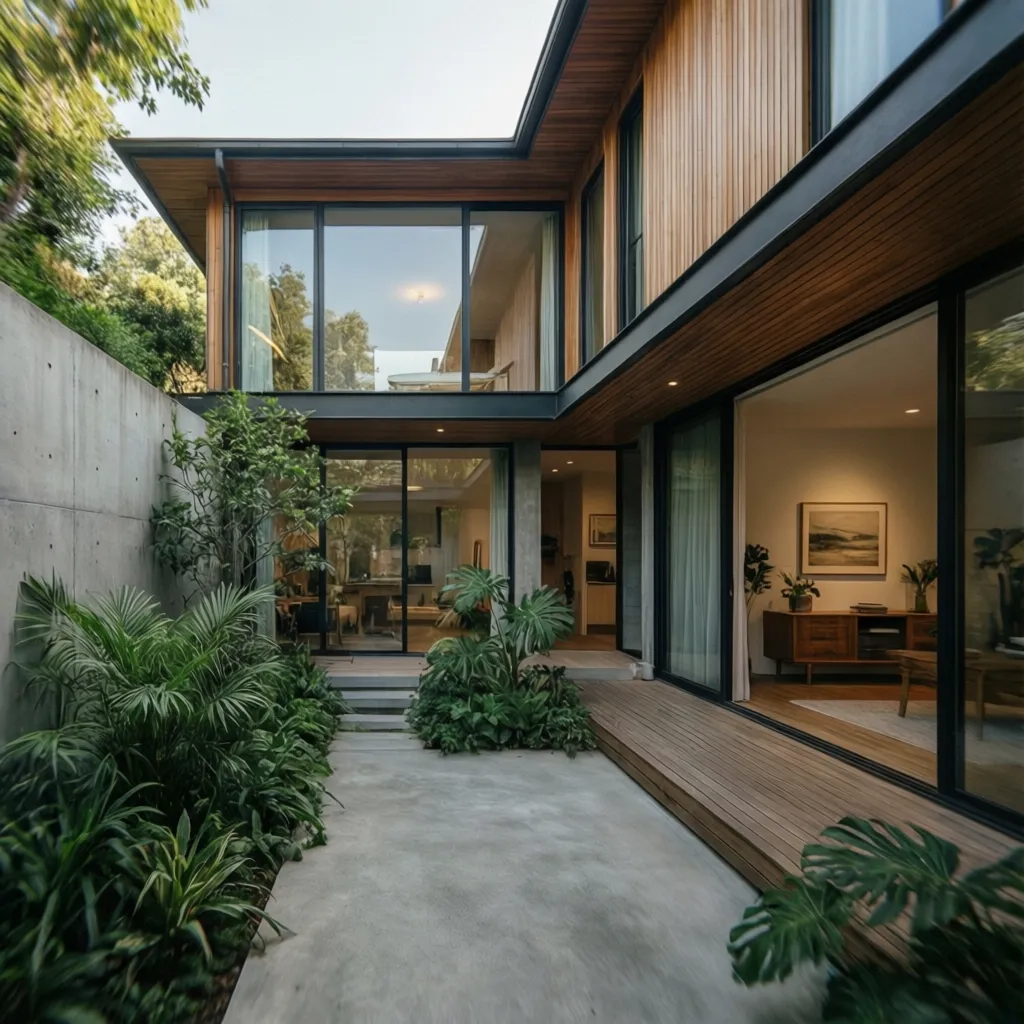Casa moderna con patio interior que aporta luz natural