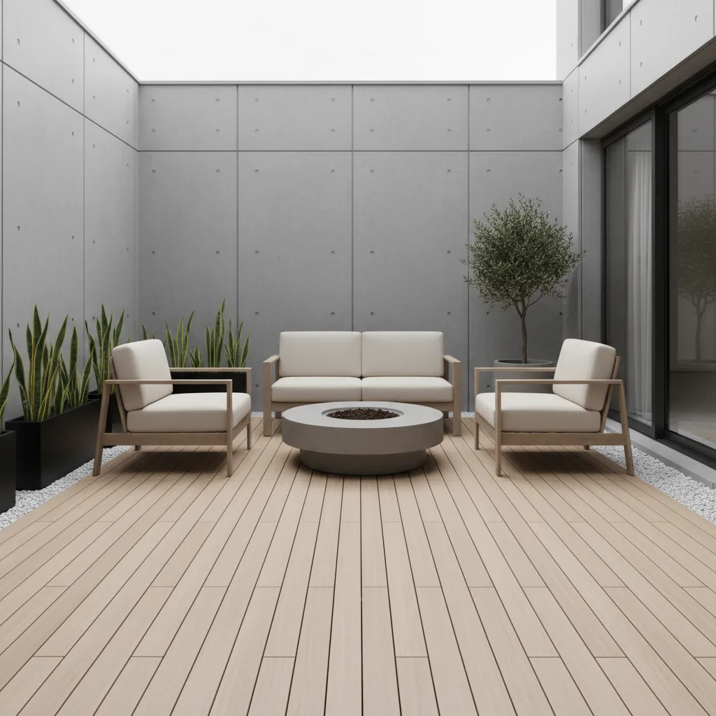 Patio pequeño moderno con diseño minimalista