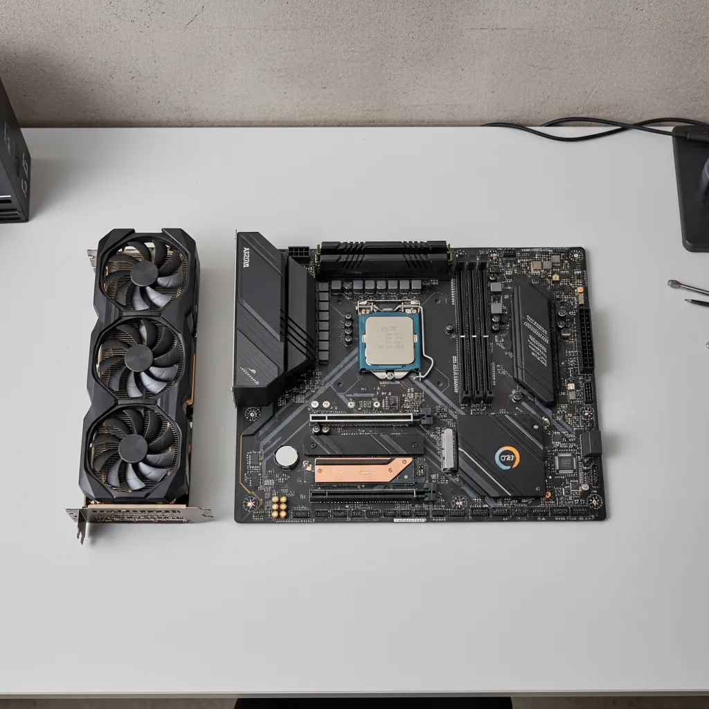 CPU GPU RAM components layout for 3D rendering workstation build