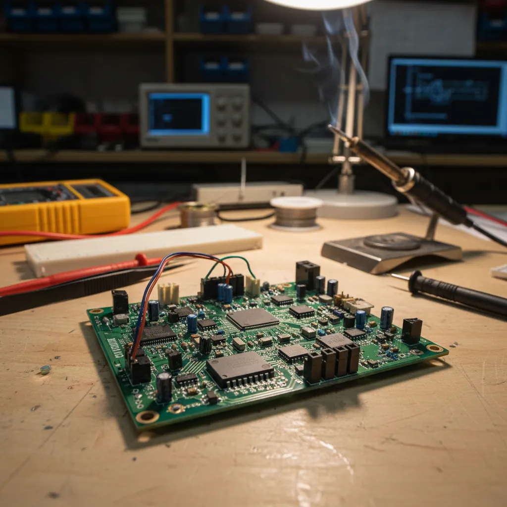 Prototipo físico de una placa PCB fabricada profesionalmente
