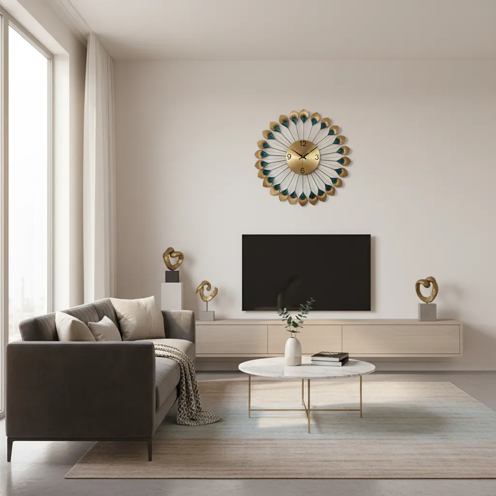 Peacock Design Wall Clock Ideas for Small Spaces