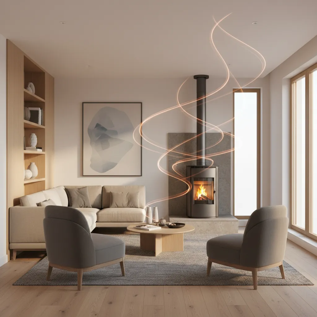 pellet stove heating distribution in a small room