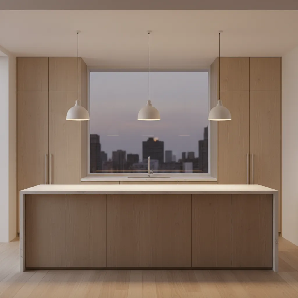 Kitchen island diagram showing spacing between pendant lights