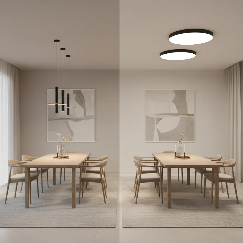 Pendant vs Flush Mount Lighting for Low Dining Room Ceilings