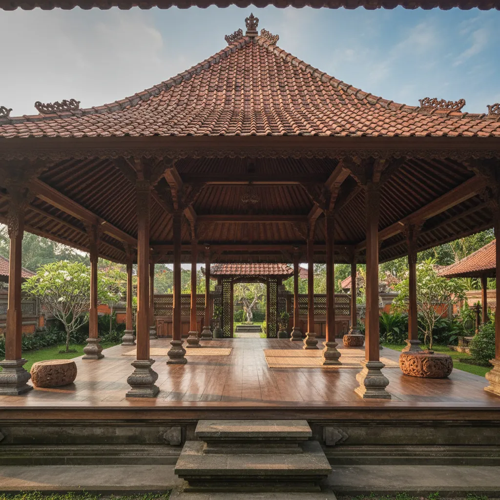 Pendopo rumah Joglo tradisional Jawa