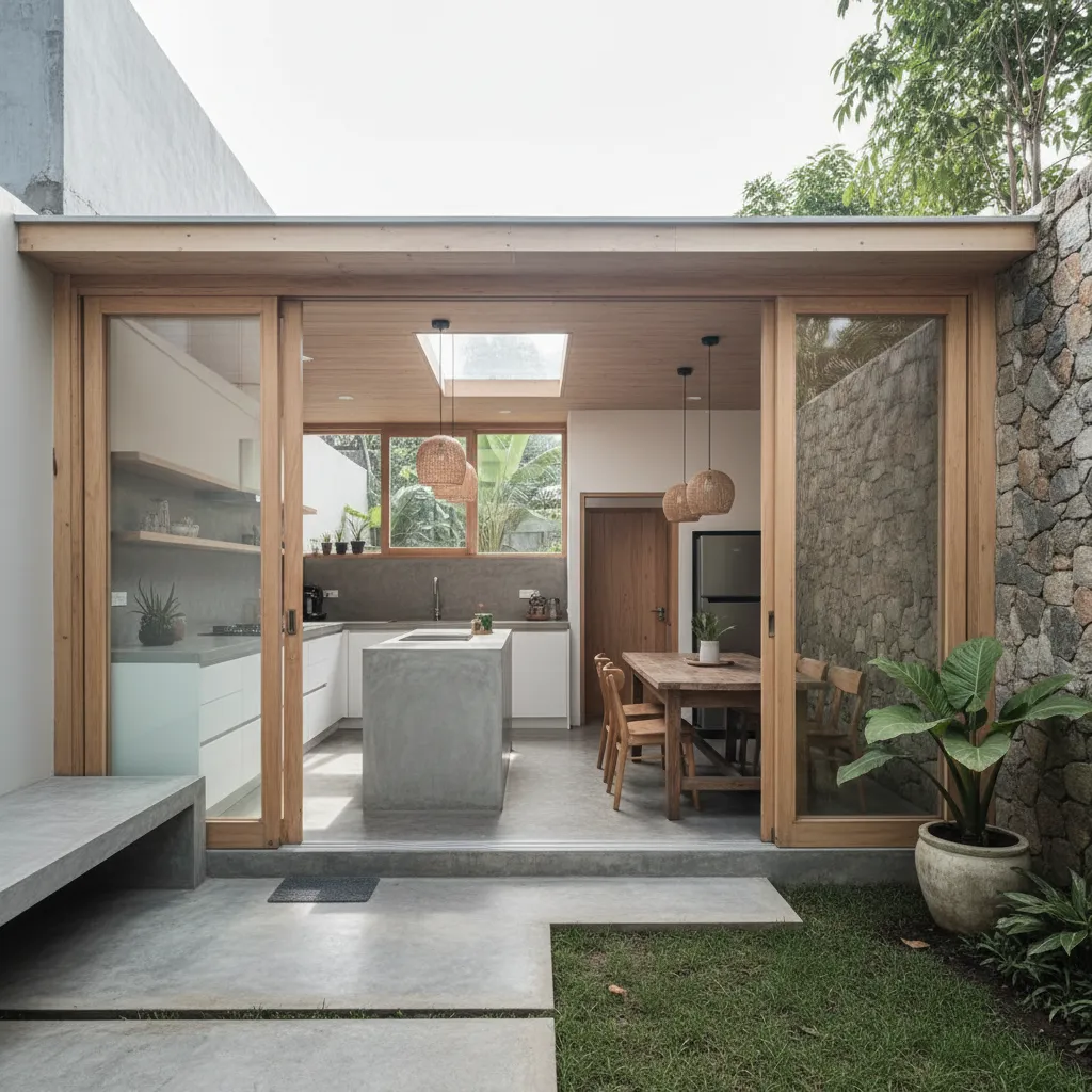 Contoh renovasi belakang rumah type 36